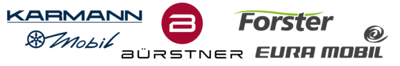 Logos der Markem Karmann, Bürstner, Forster und Euramobil
